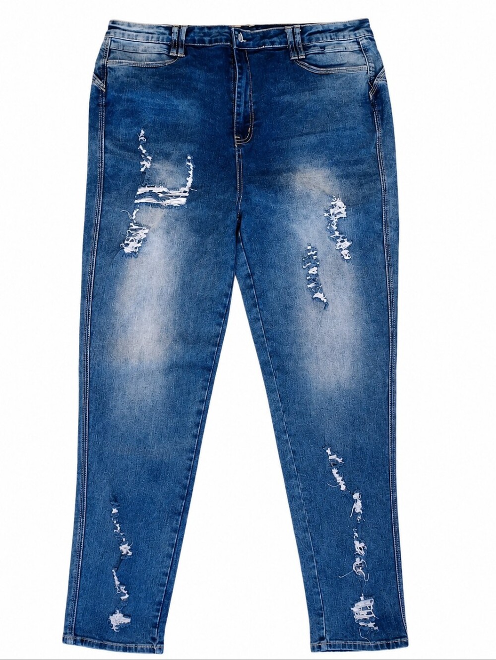 Flamingo Dark Blue Distressed High Rise Jeans Size XXXL 3X
